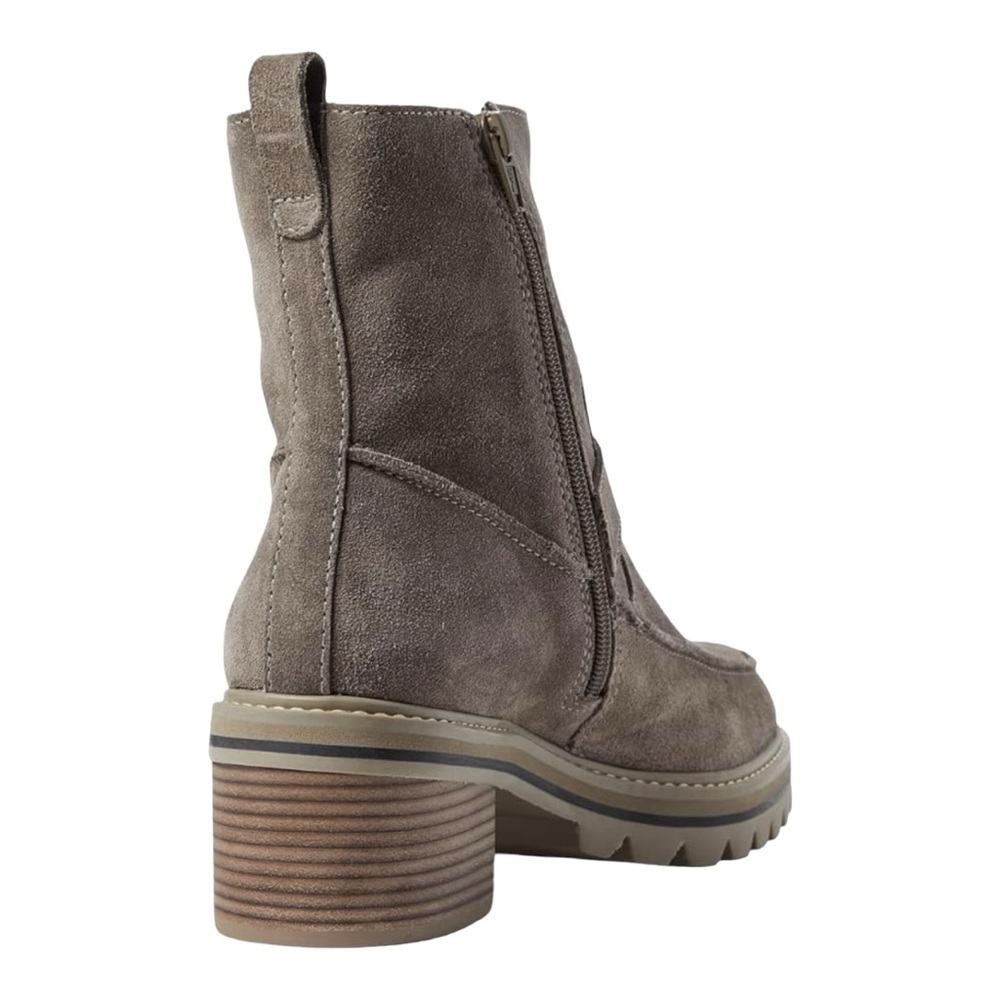 Bernardo “Sonja” Suede Lug Sole Ankle Boots | Size 8.5 | Taupe Moto Booties New - Picture 4 of 8